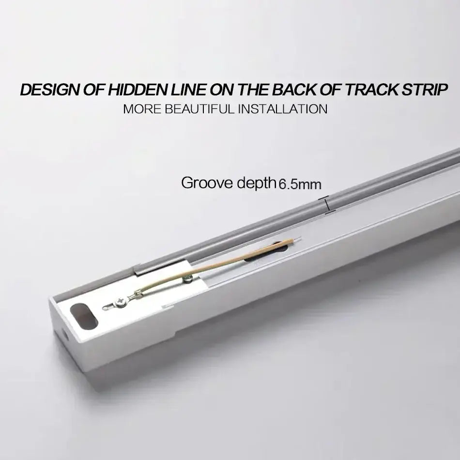 DecorBites™ 1m Black White Aluminum 2-Wire Connector Track Rail Spotlight Fitting