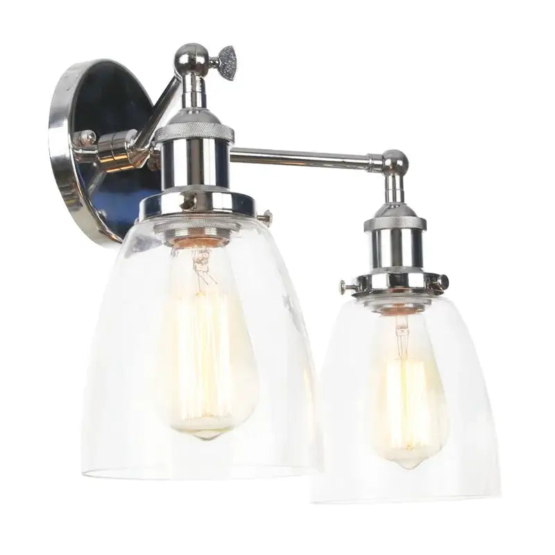 DecorBites™ 2 Head LED Wall Lamps Iron Glass Bedroom Stair Light Fixtures