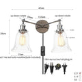 DecorBites™ 2 Head LED Wall Lamps Iron Glass Bedroom Stair Light Fixtures