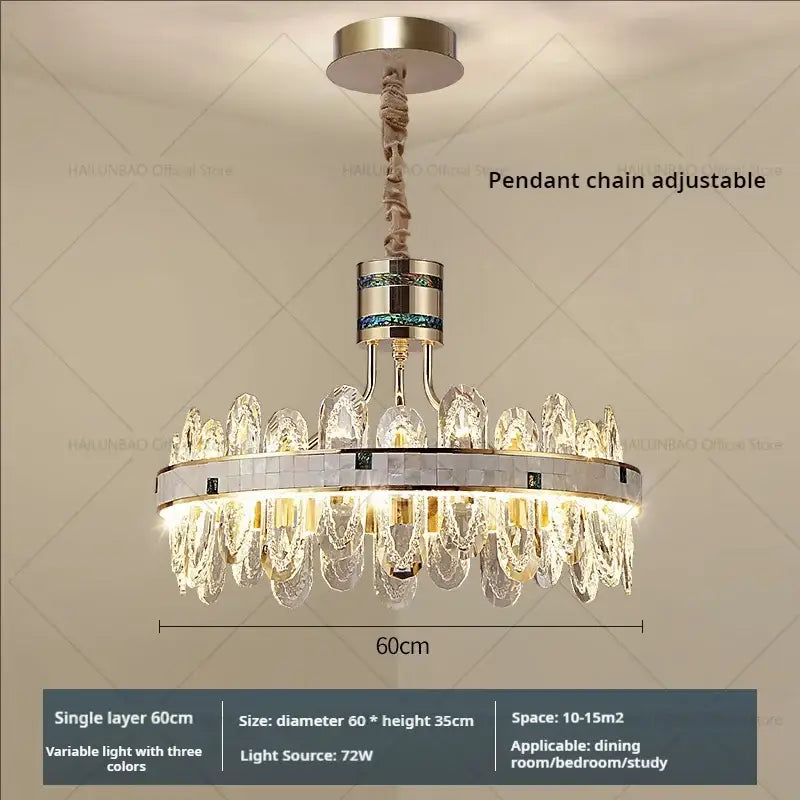 DecorBites™ 2024 High-End Villa Crystal Chandelier with Hollow Design for Luxurious Living Rooms
