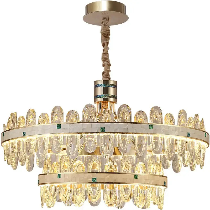 DecorBites™ 2024 High-End Villa Crystal Chandelier with Hollow Design for Luxurious Living Rooms