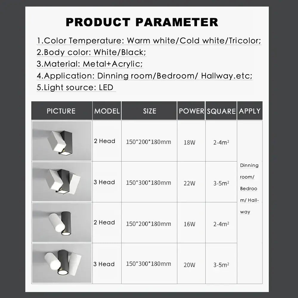 DecorBites™ 22W Dimmable Square LED Ceiling Spot Light for Indoor Lighting