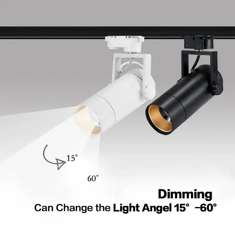 DecorBites™ 25W Dimmable LED Spotlight: Adjustable Beam Angle, High Quality Track Lighting