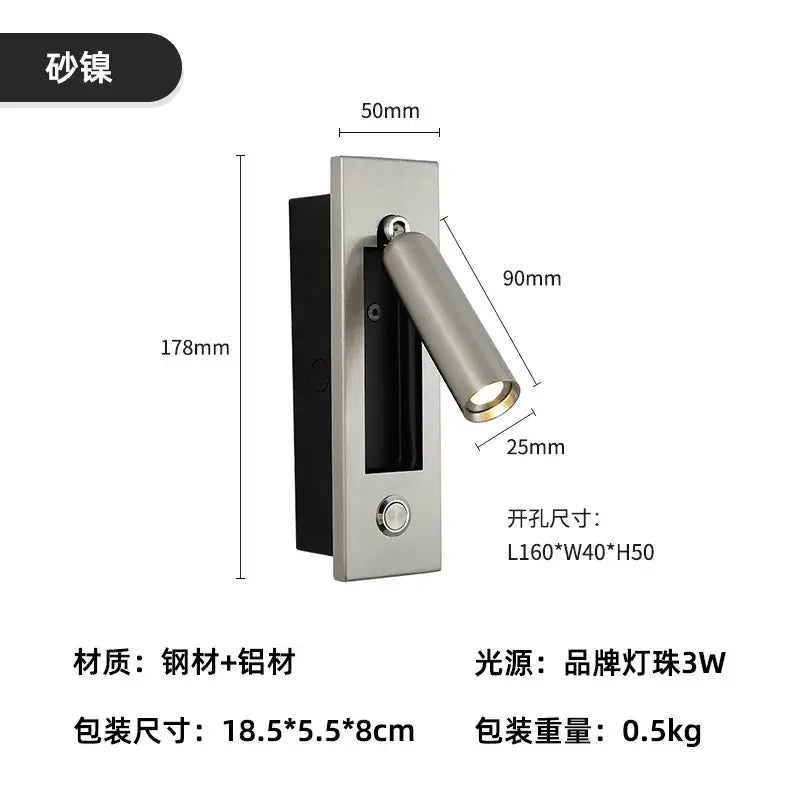 DecorBites™ 3W LED Mounted Headboard Wall Light for Bedroom and Hotel