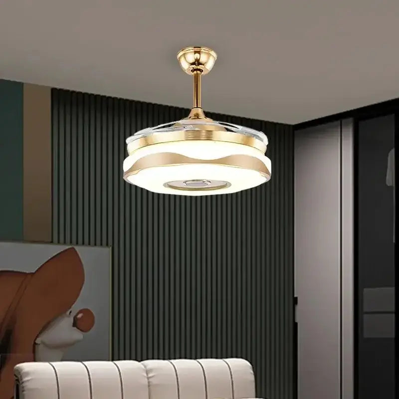 DecorBites™ 42" Gold Bluetooth Ceiling Fan Light with Remote & RGB Color Control