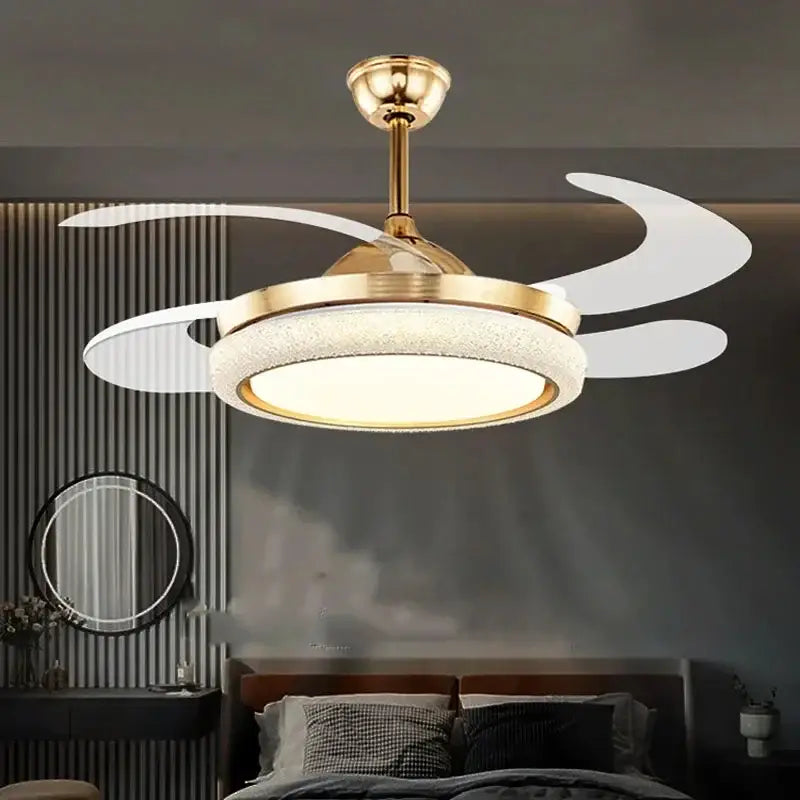 DecorBites™ 42" Invisible Ceiling Fan Light Remote Control LED Retractable Blades.