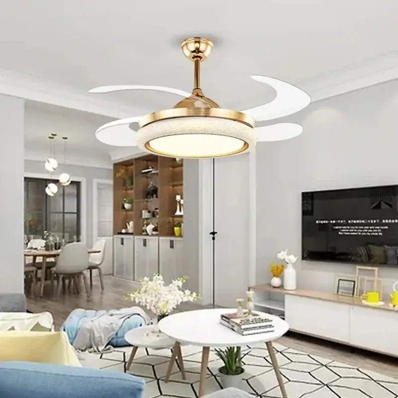 DecorBites™ 42" Invisible Ceiling Fan Light Remote Control LED Retractable Blades.