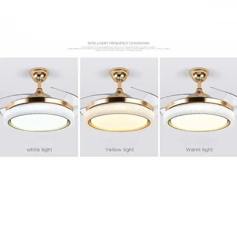 DecorBites™ 42" Invisible Ceiling Fan Light Remote Control LED Retractable Blades.