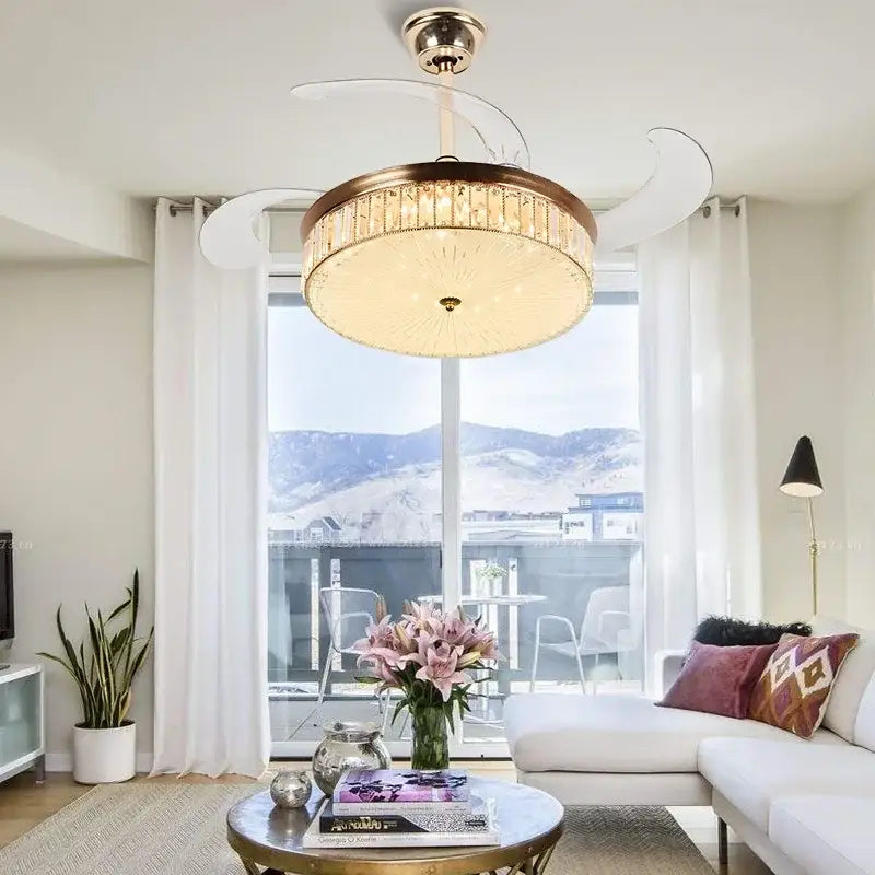 DecorBites™ 42" Invisible LED Ceiling Fan with Retractable Blades & Remote Control