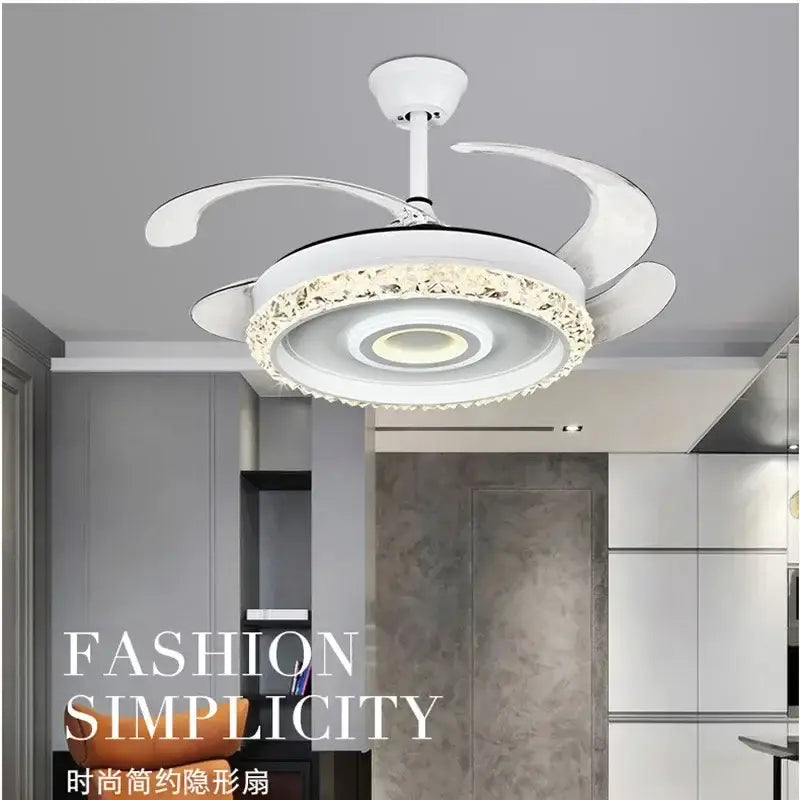 DecorBites™ 42" Leaf Fan Chandelier Invisible Fan Lighting for Bedroom and Dining Room