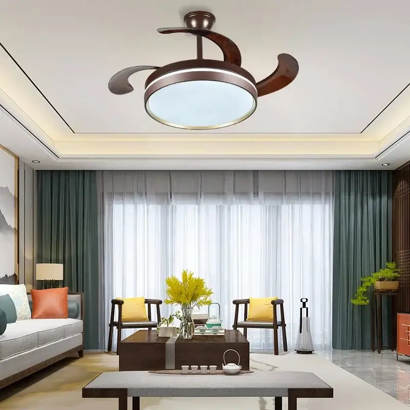 DecorBites™ 42" Modern Black White LED Ceiling Fan Remote Control Lighting for Dining Room Bedroom