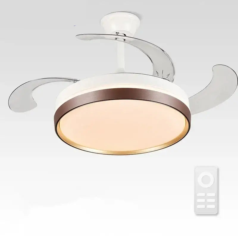 DecorBites™ 42" Modern Black White LED Ceiling Fan Remote Control Lighting for Dining Room Bedroom