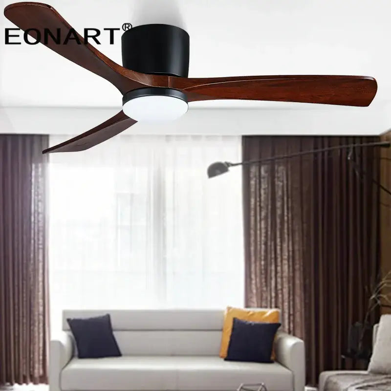 DecorBites™ 48-Inch Wooden LED DC Ceiling Fan with Remote Control White Wood
