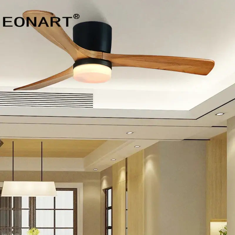 DecorBites™ 48-Inch Wooden LED DC Ceiling Fan with Remote Control White Wood