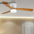 DecorBites™ 48-Inch Wooden LED DC Ceiling Fan with Remote Control White Wood