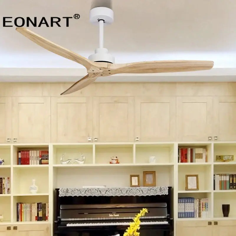 DecorBites™ 52" Black Wood Ceiling Fan with LED Light and Remote Control
