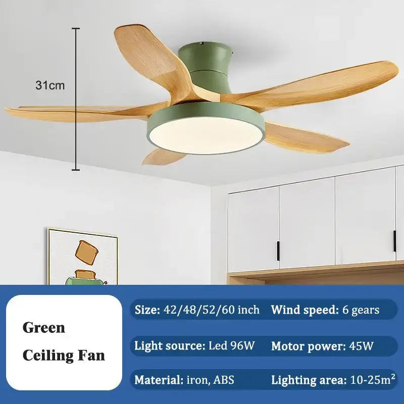 DecorBites™ 52" DC Ceiling Fan Light Remote Control LED Living Bedroom 220V 110V