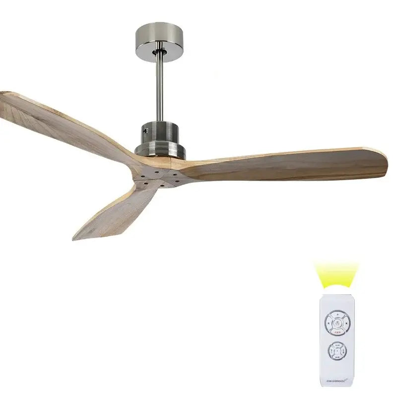 DecorBites™ 52" Propeller Ceiling Fan in Wood, Silent Operation for Home and Loft.