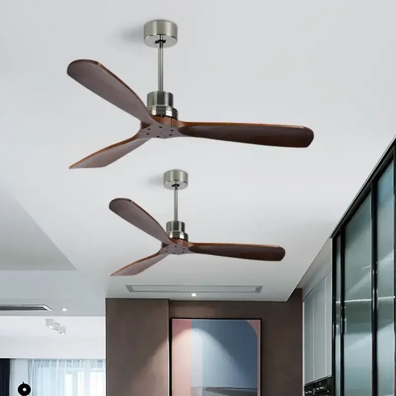 DecorBites™ 52" Propeller Ceiling Fan in Wood, Silent Operation for Home and Loft.