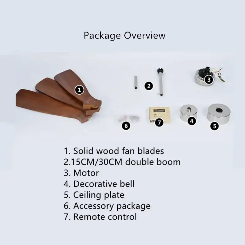 DecorBites™ 52" Propeller Ceiling Fan in Wood, Silent Operation for Home and Loft.