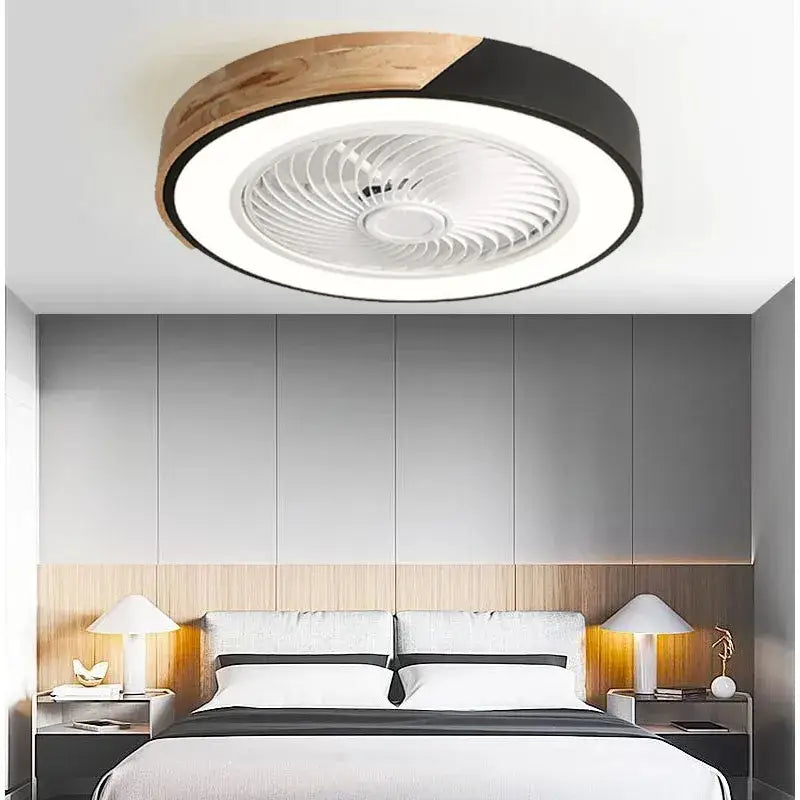 DecorBites™ 52CM DC Motor Ceiling Fan Light 6 Speeds 36W Wood Fans Lamp
