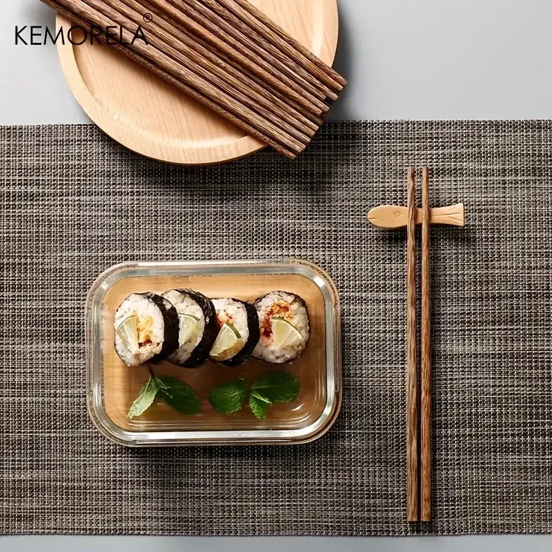 DecorBites™ 5PCS Natural Wooden Chopsticks - Japanese Hotel Restaurant Special Chopsticks For Ramen Rice