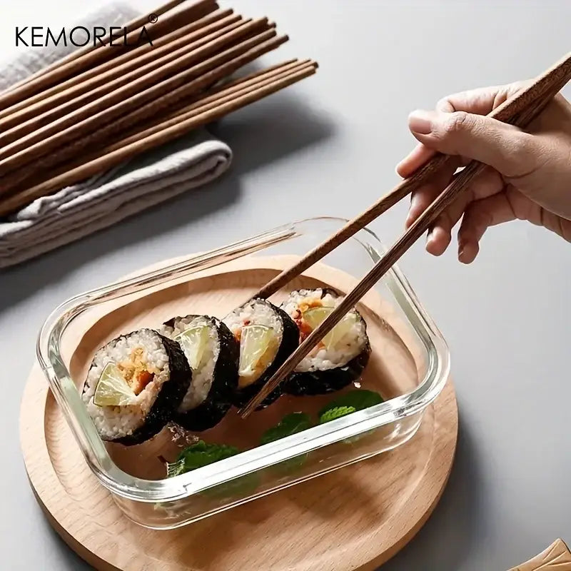 DecorBites™ 5PCS Natural Wooden Chopsticks - Japanese Hotel Restaurant Special Chopsticks For Ramen Rice