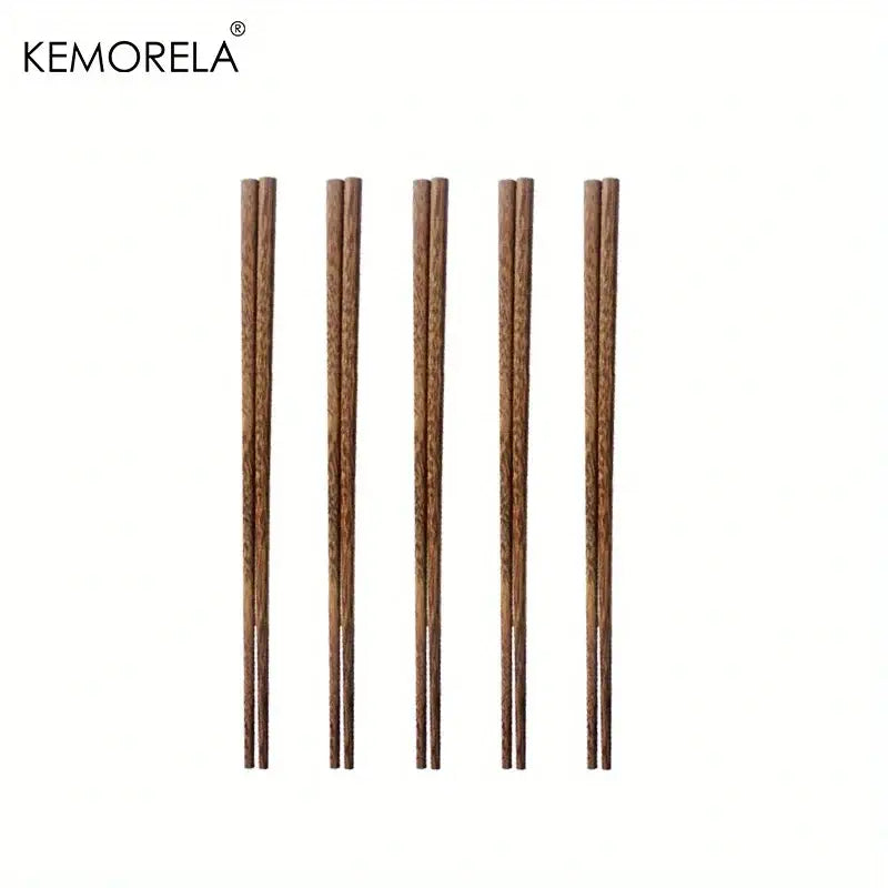 DecorBites™ 5PCS Natural Wooden Chopsticks - Japanese Hotel Restaurant Special Chopsticks For Ramen Rice