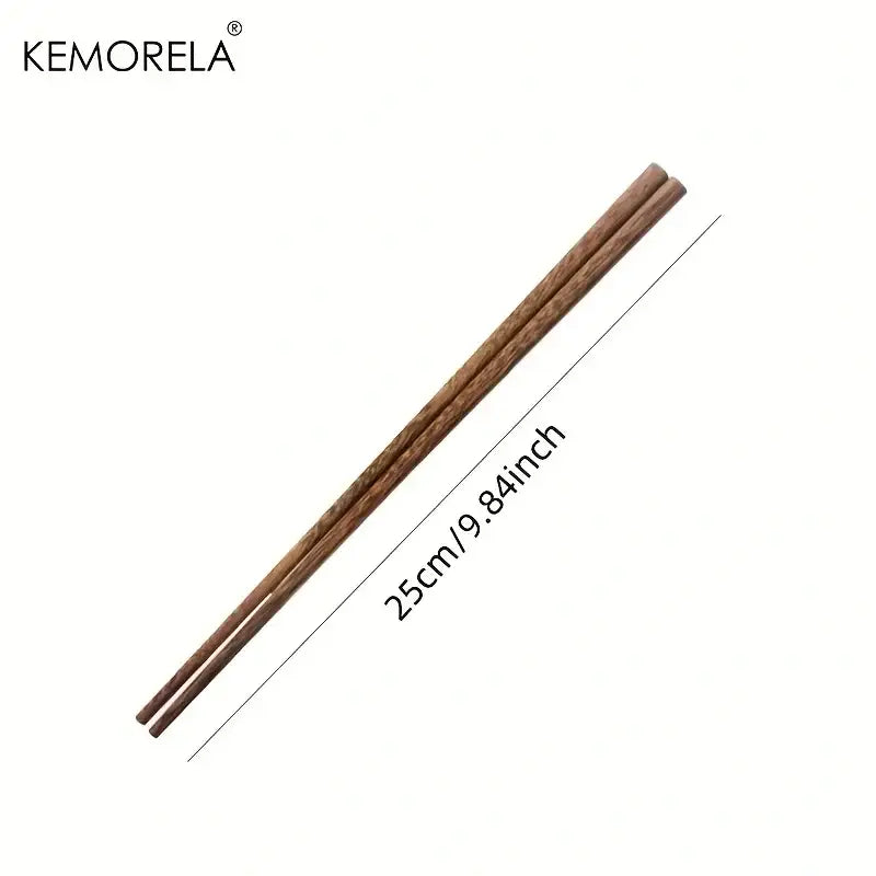 DecorBites™ 5PCS Natural Wooden Chopsticks - Japanese Hotel Restaurant Special Chopsticks For Ramen Rice