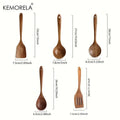 DecorBites™ 5PCS Teak Wooden Cooking Spoon Set - Natural Kitchen Tableware Tools