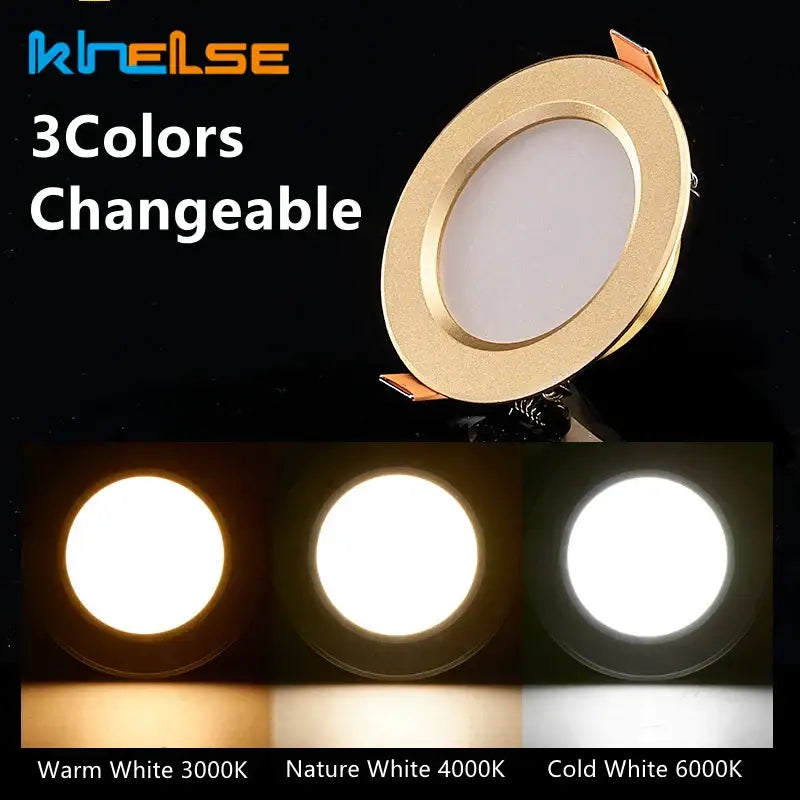 مصباح سقف غائر DecorBites™ LED ذهبي 5 وات/7 وات: إضاءة موضعية فاخرة رفيعة للغاية للمنزل والحمام وغرفة النوم