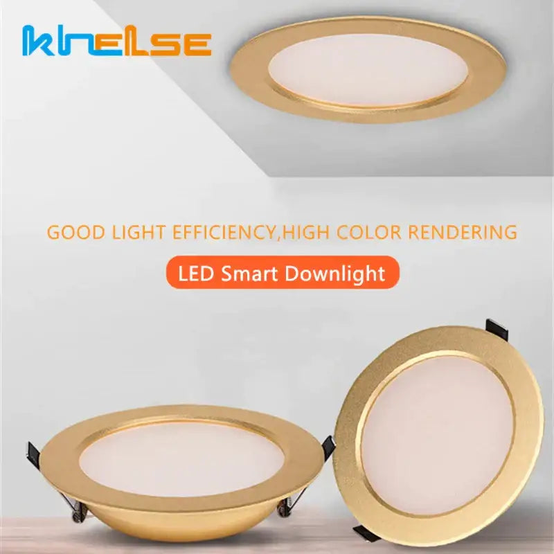 مصباح سقف غائر DecorBites™ LED ذهبي 5 وات/7 وات: إضاءة موضعية فاخرة رفيعة للغاية للمنزل والحمام وغرفة النوم