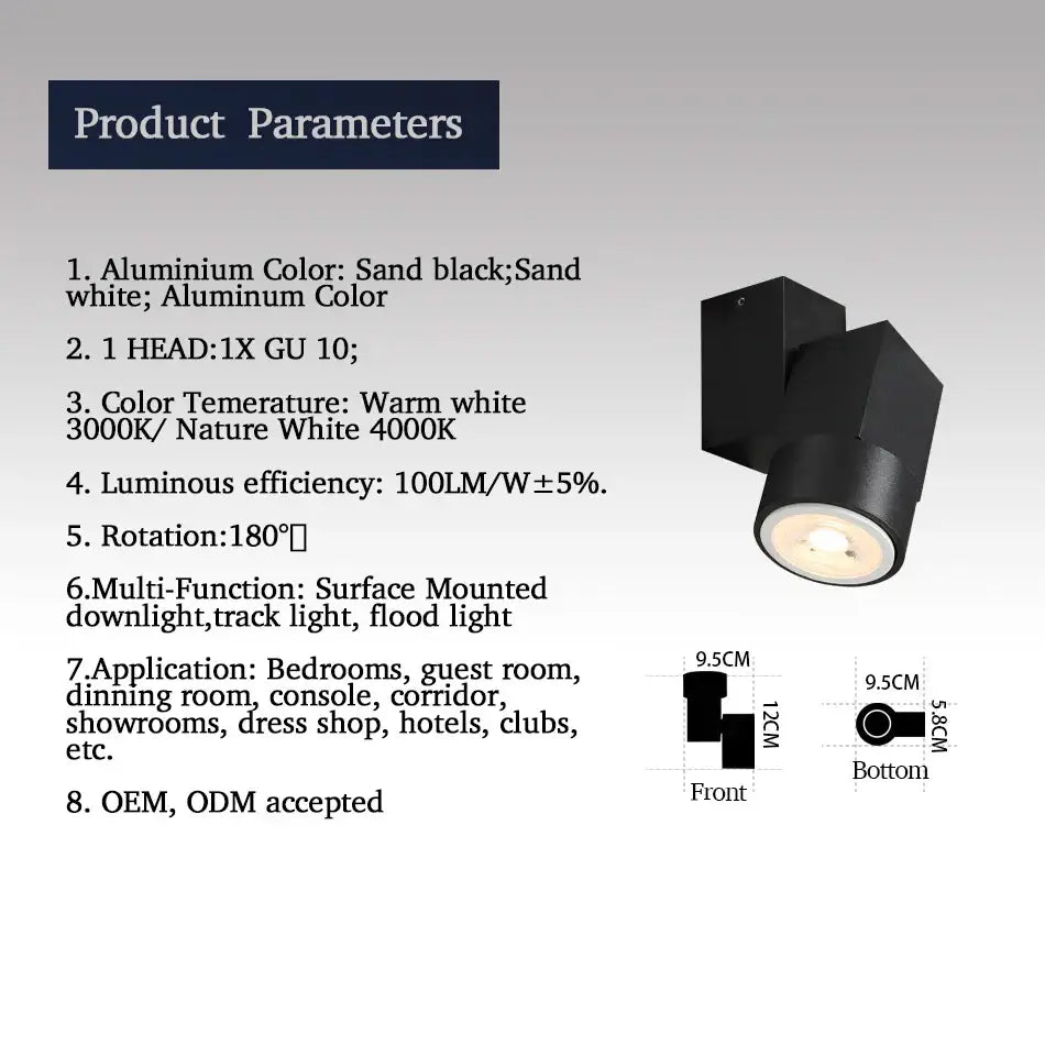 DecorBites™ 5W Adjustable Angle Downlight Chrome/White/Black Surface Mount Warm/Natural White