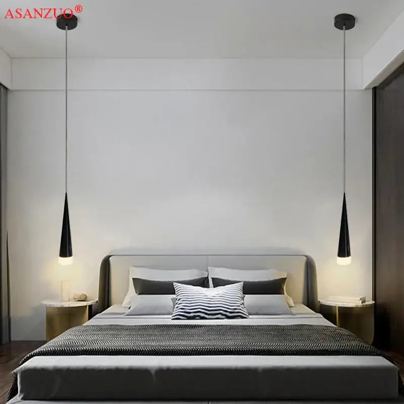 DecorBites™ 5W LED Pendant Light - Silver/Black Aluminum Tube Fixture for Kitchen Island