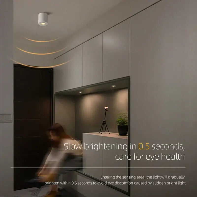 DecorBites™ 5W LED Sensor Downlight: Human Body Detection, White, Anti-glare, Surface Mount