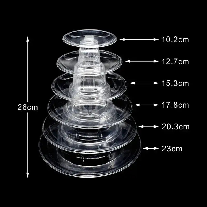 DecorBites™ 6/4 Tier Macaron Tower Stand Cake Display for Wedding Birthday Baby Shower