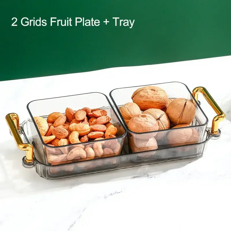 DecorBites™ 6-Grid Divided Fruit Plate Snack Dish Dry Fruit Tray Light Luxury Tray