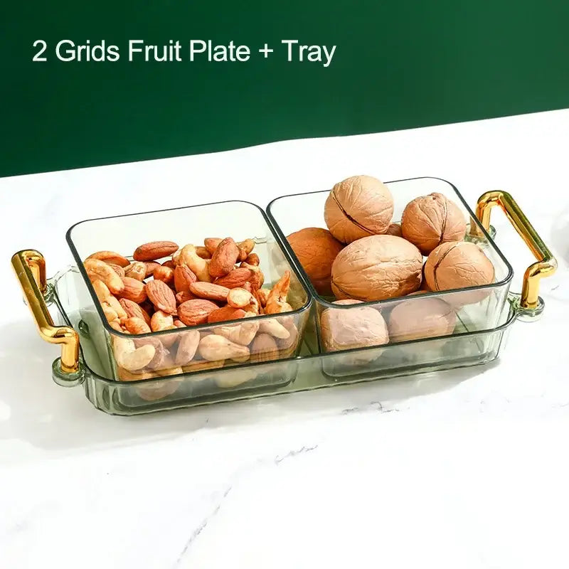 DecorBites™ 6-Grid Divided Fruit Plate Snack Dish Dry Fruit Tray Light Luxury Tray