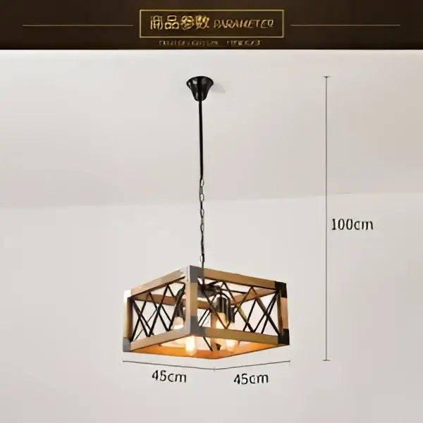 DecorBites™ 6-Head Industrial Style Pendant Lamp - Retro Solid Wood Iron Table Light