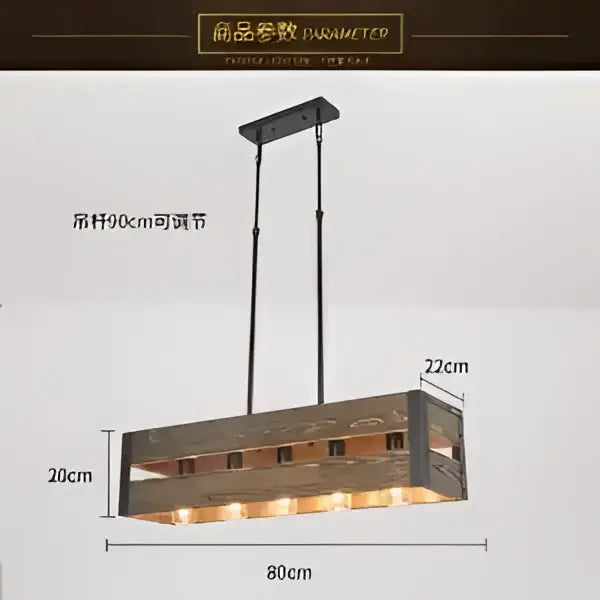 DecorBites™ 6-Head Industrial Style Pendant Lamp - Retro Solid Wood Iron Table Light