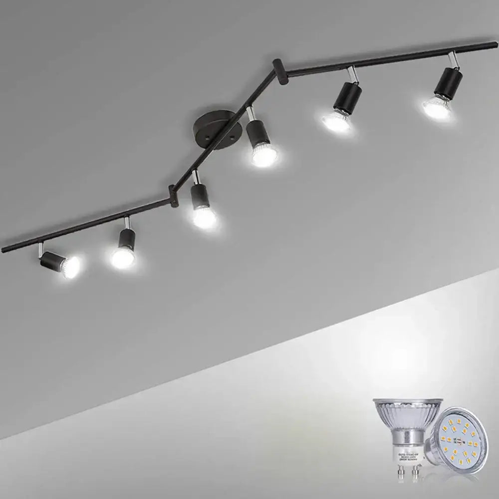 DecorBites™ 6 Head LED Ceiling Light GU10 Adjustable Angle Spot Lamp for Living Room Bedroom