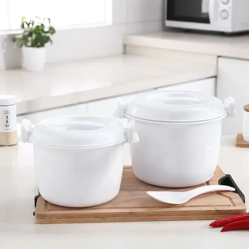 DecorBites™ 6-in-1 Cooking Pot for Microwave Steaming, Rice, Pasta, Soup, and Vegetables