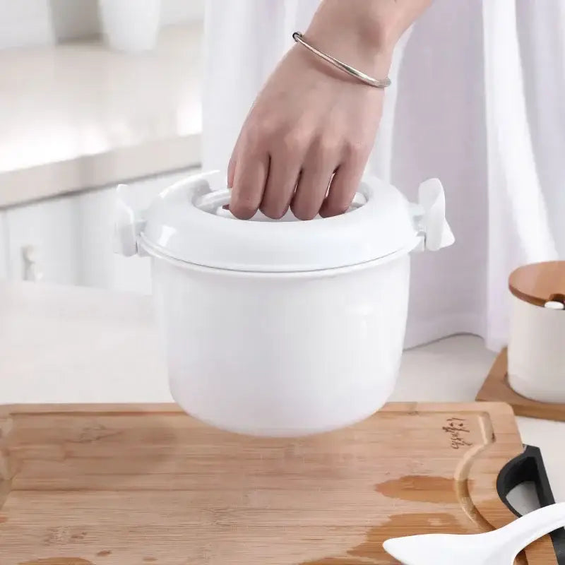 DecorBites™ 6-in-1 Cooking Pot for Microwave Steaming, Rice, Pasta, Soup, and Vegetables