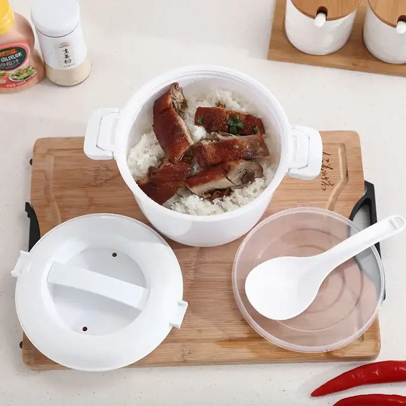DecorBites™ 6-in-1 Cooking Pot for Microwave Steaming, Rice, Pasta, Soup, and Vegetables