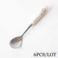 DecorBites™ 6-Piece Coffee Spoon Set, European Bone China & Stainless Steel Tableware