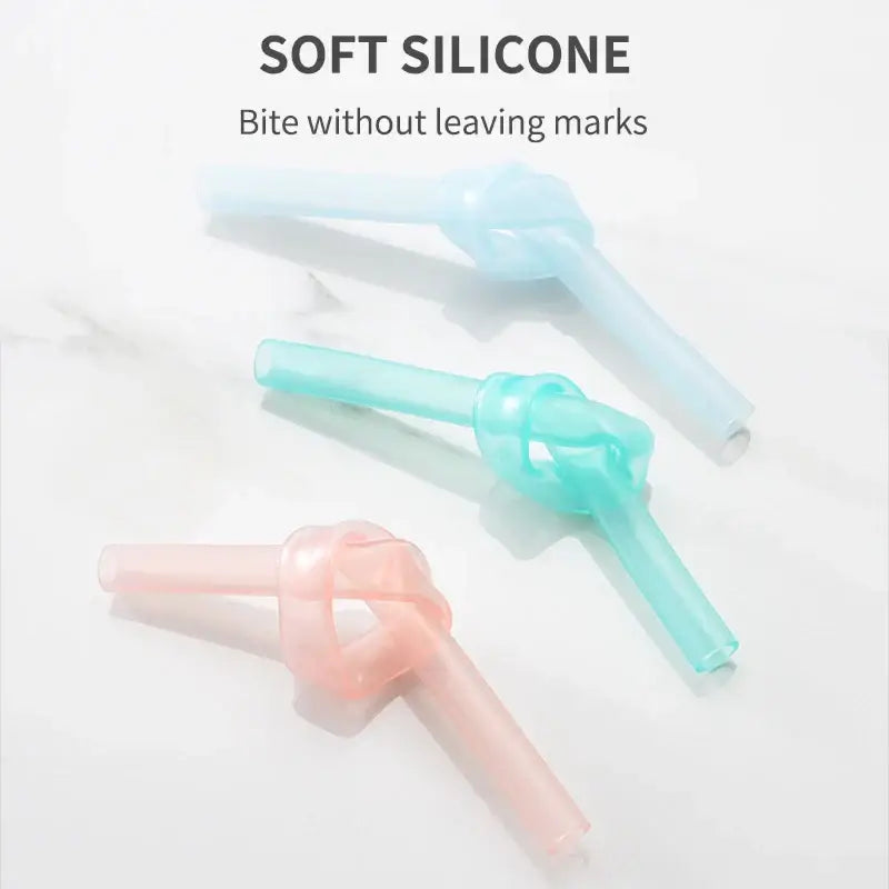 DecorBites™ 6-Piece Reusable Silicone Straws Set with Cleaning Brush - Eco-Friendly Party Accessories