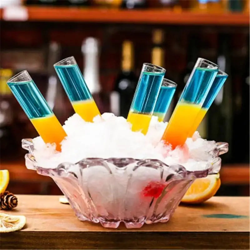 DecorBites™ 6-Piece Test Tube Cocktail Glass Set with Free Rack Stand and Shot Glasses Holder