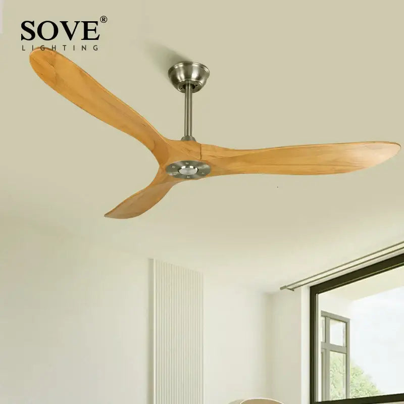 DecorBites™ 60" Industrial Wooden Ceiling Fans Remote Control Ventilateur De Plafond