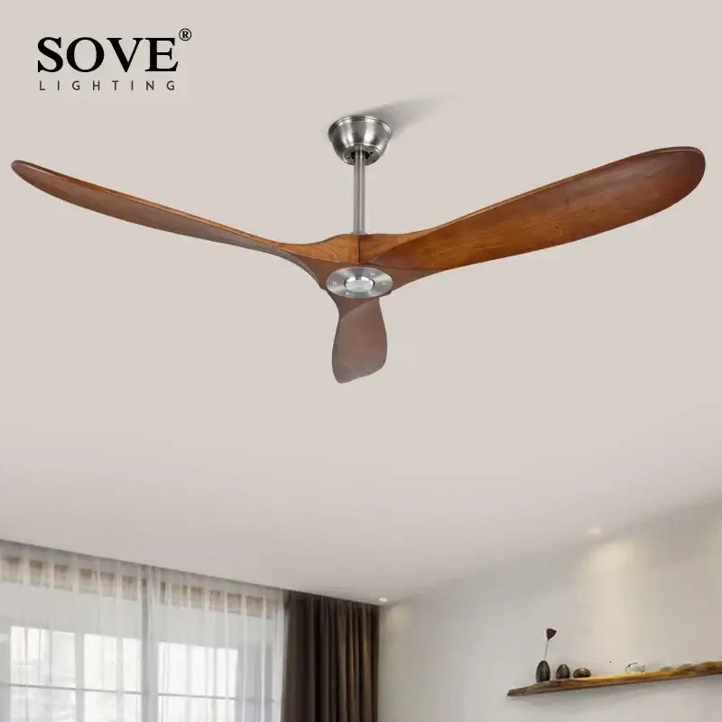 DecorBites™ 60" Industrial Wooden Ceiling Fans Remote Control Ventilateur De Plafond