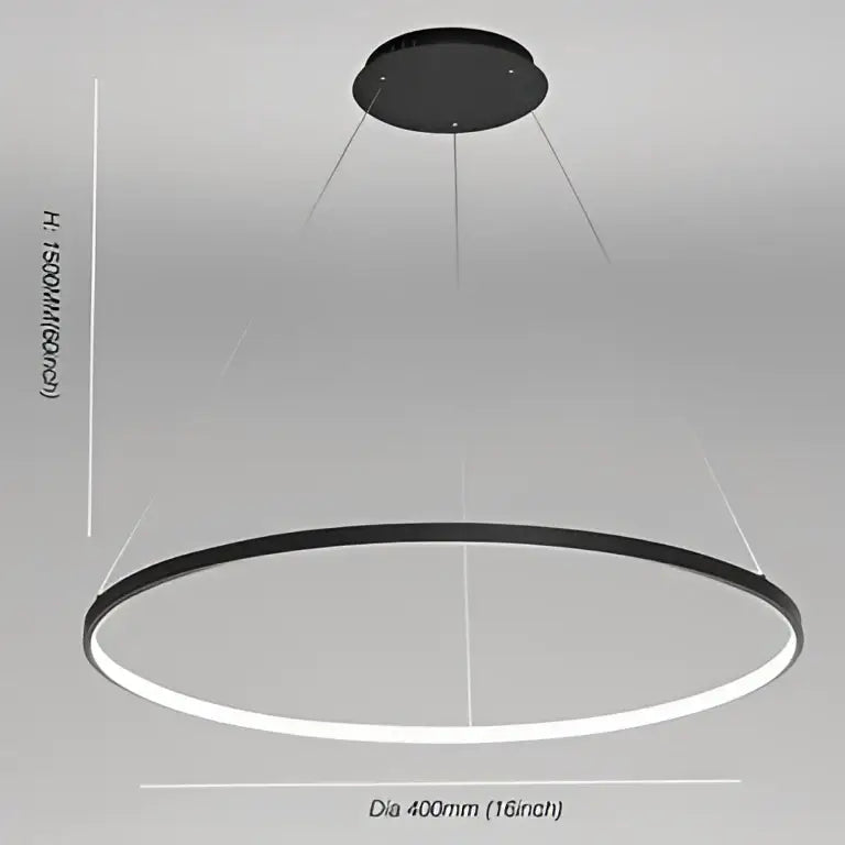 DecorBites™ مصباح قلادة LED دائري 60 سم لإنارة غرفة المعيشة والطعام